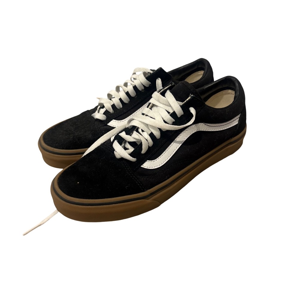 Vans Old Skool Men 7.5 Women 9 Black Gum Suede Canvas Skate Shoes Sneakers